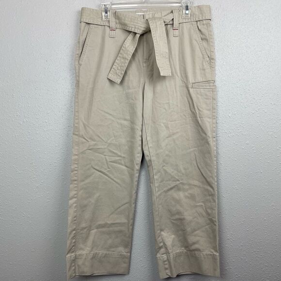 Tommy Hilfiger Jeans Khaki Cropped Pants Size 8 EUC - Picture 1 of 9